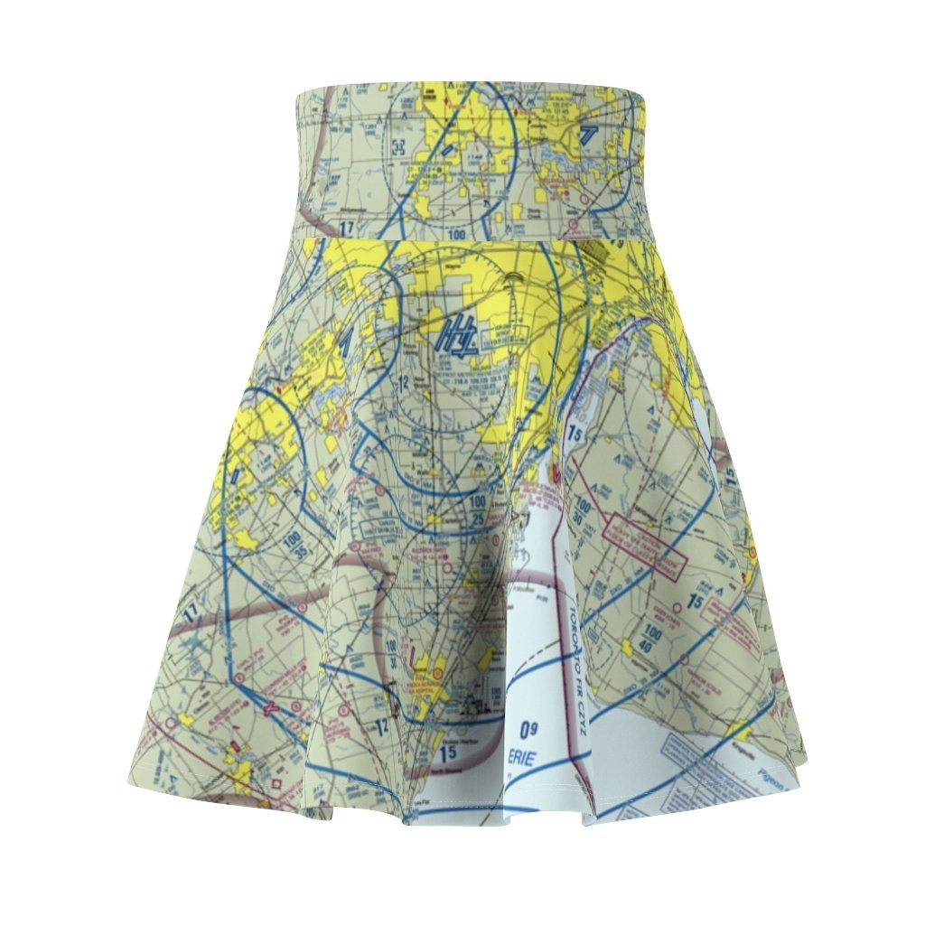 Detroit Terminal Chart | Women's Skirt All Over Prints for women in aviation