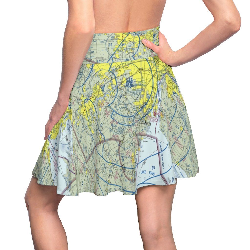 Detroit Terminal Chart | Women's Skirt All Over Prints for women in aviation