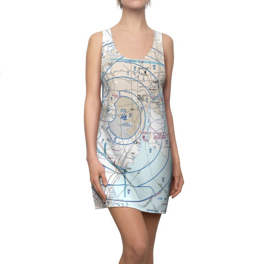 Detroit Women's Flyway Chart Racerback Dress All Over Prints 2XL for women in aviation