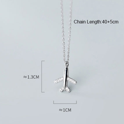 Jet Airplane Pendant Necklace