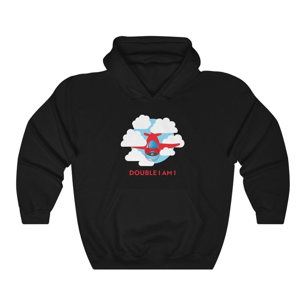 Double I Am I - Airplane | Instrument Flight Instructor Gift | 50/50 Unisex Hooded Sweatshirt Hoodie Black S for women in aviation