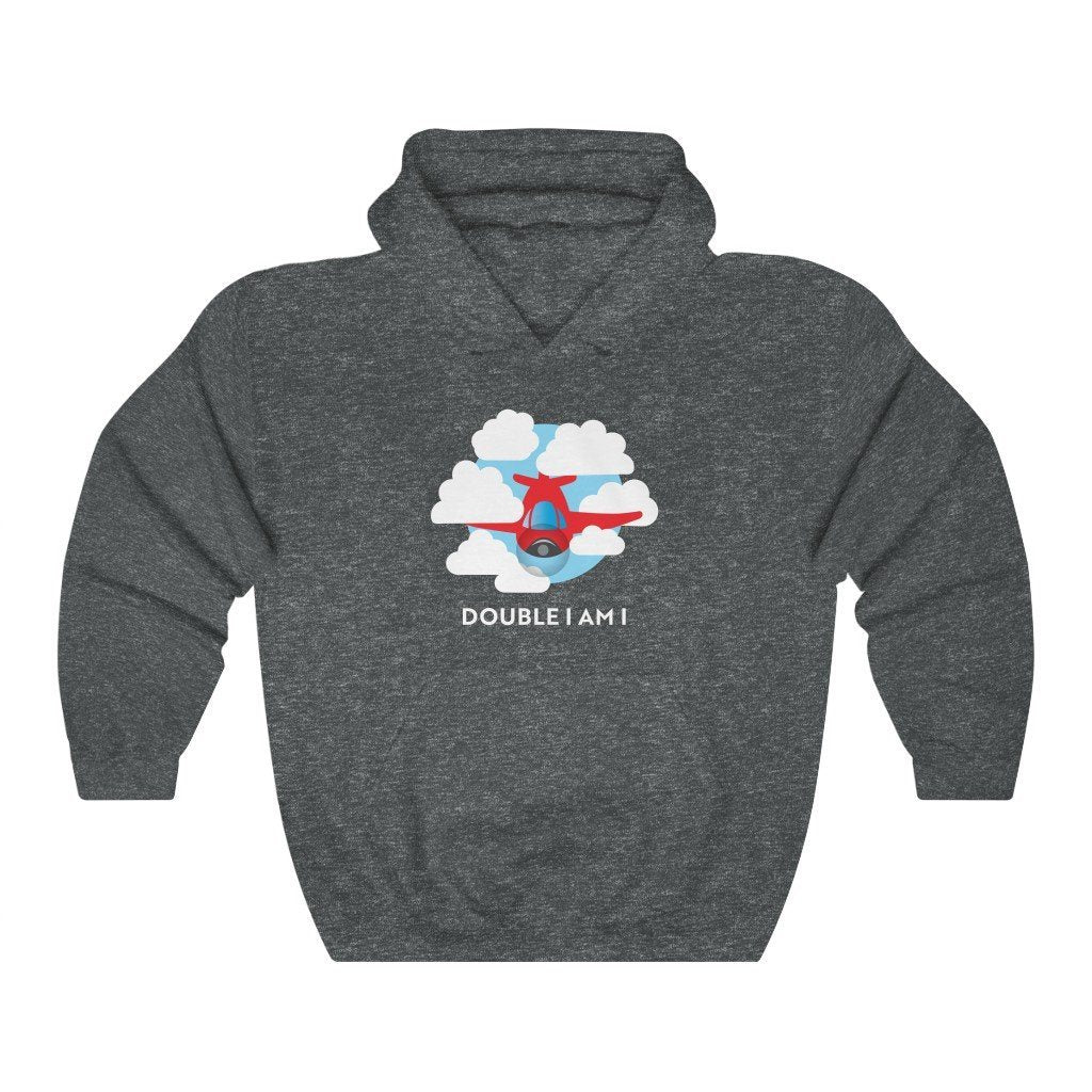 Double I Am I - Airplane | Instrument Flight Instructor Gift | 50/50 Unisex Hooded Sweatshirt Hoodie Dark Heather S for women in aviation