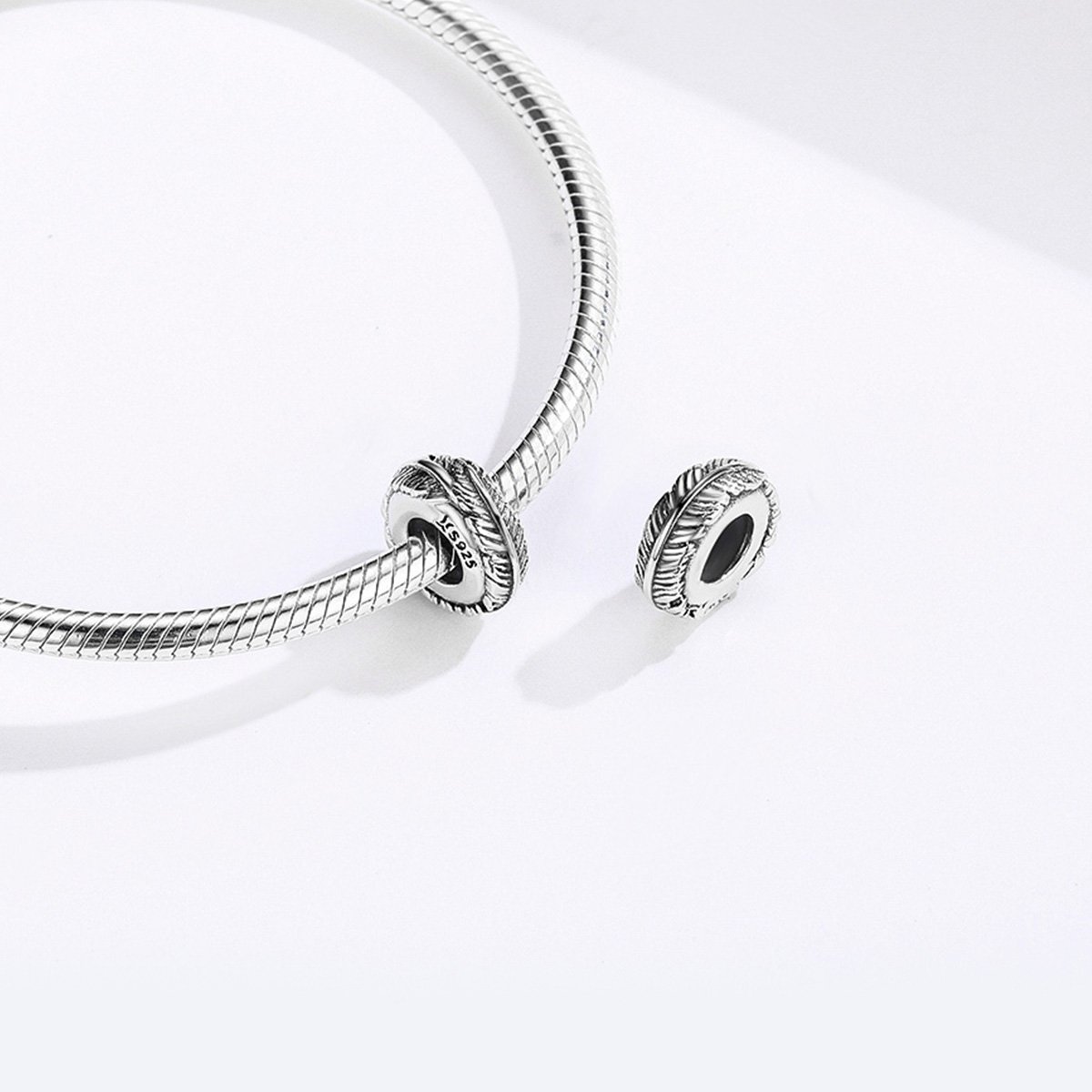Feather Spacer | Sterling Silver | Charm Charms & Pendants for women in aviation