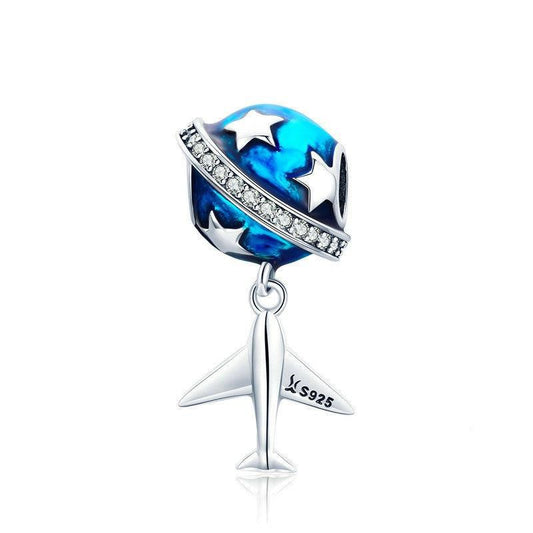 First Class Around the World | Sterling Silver Enamel CZs | Charm Charms & Pendants for women in aviation