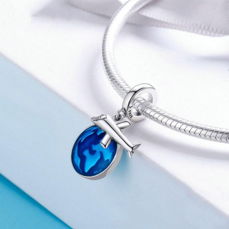 Go Someplace You've Never Been Before | Sterling Silver Enamel | Charm Charms & Pendants for women in aviation
