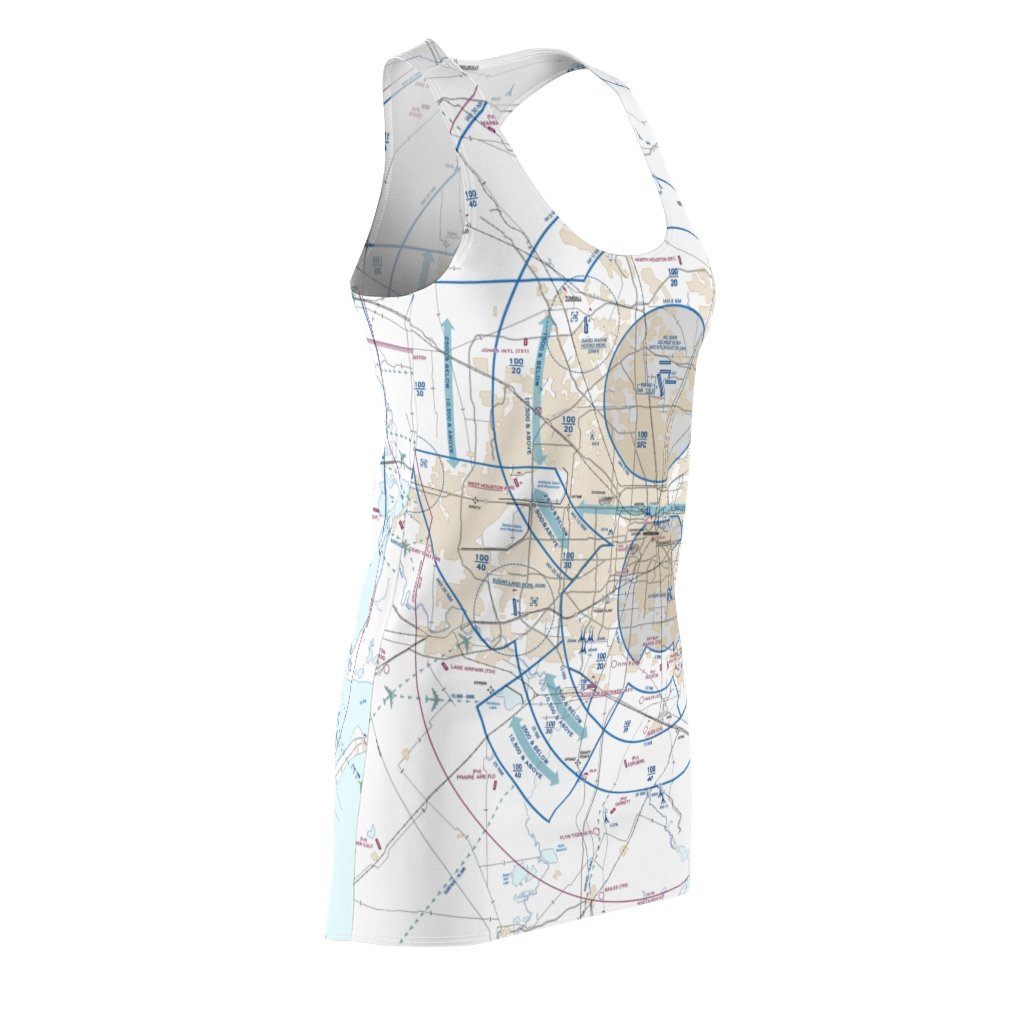 Houston Women's Flyway Chart Racerback Dress All Over Prints for women in aviation