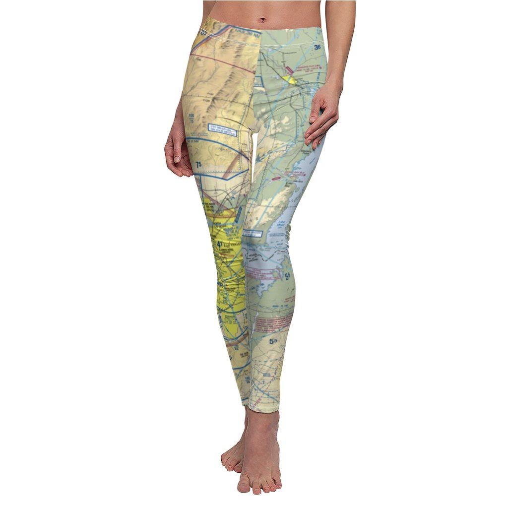 Las Vegas LAS Chart | Women's Casual Leggings All Over Prints for women in aviation