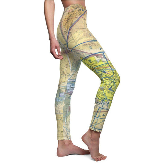 Las Vegas LAS Chart | Women's Casual Leggings All Over Prints White M for women in aviation