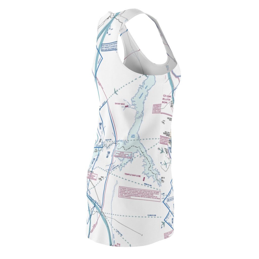 Las Vegas Women's Flyway Chart Racerback Dress All Over Prints for women in aviation