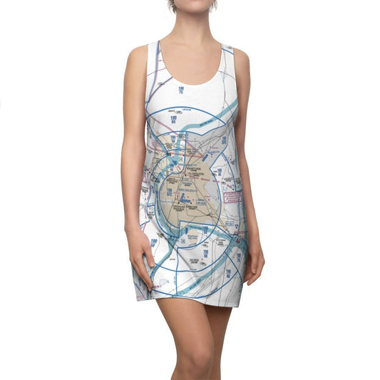 Las Vegas Women's Flyway Chart Racerback Dress All Over Prints 2XL for women in aviation