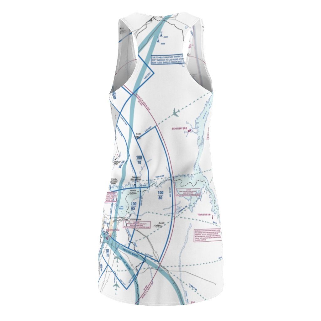 Las Vegas Women's Flyway Chart Racerback Dress All Over Prints for women in aviation