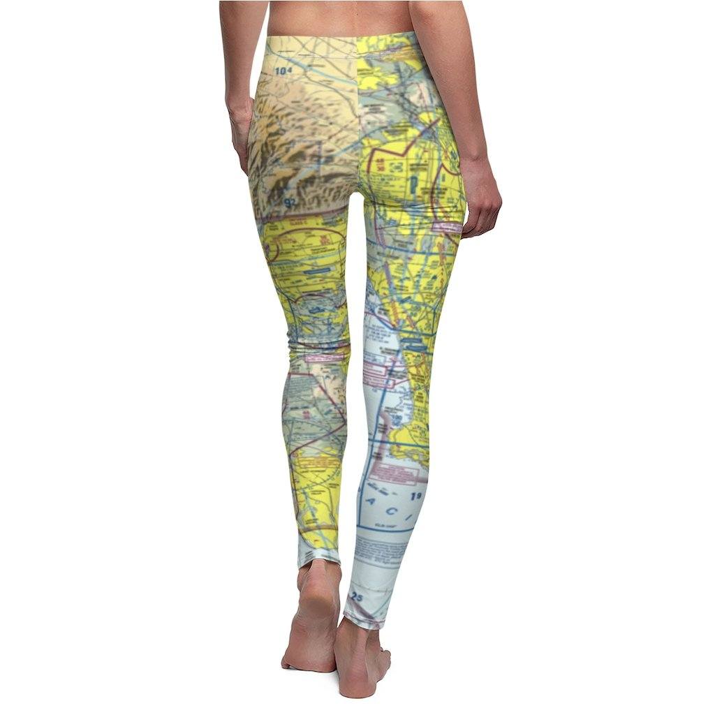 Los Angeles LAX BUR ONT Chart | Women's Casual Leggings All Over Prints for women in aviation