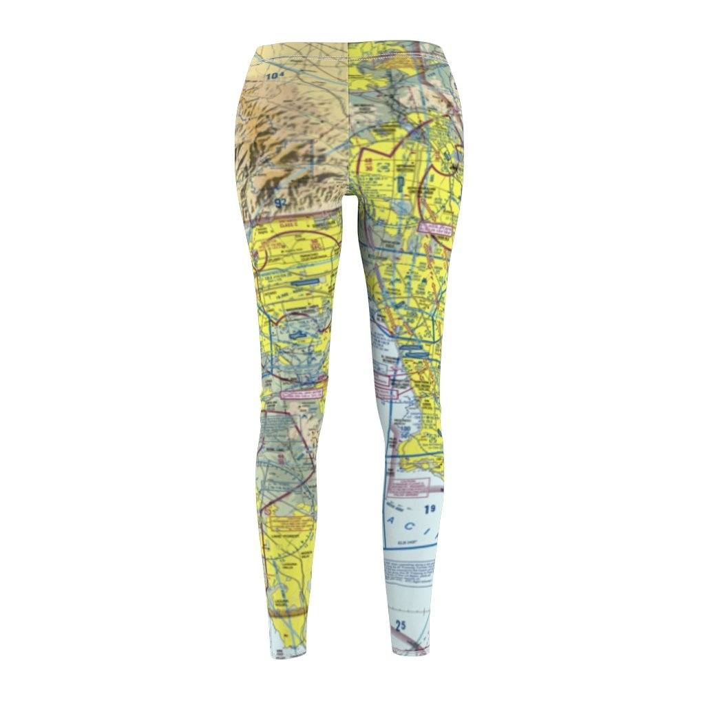 Los Angeles LAX BUR ONT Chart | Women's Casual Leggings All Over Prints for women in aviation