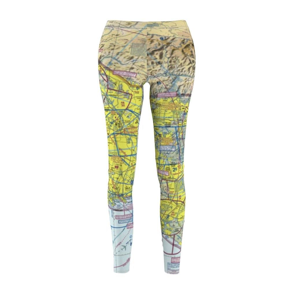 Los Angeles LAX BUR ONT Chart | Women's Casual Leggings All Over Prints for women in aviation