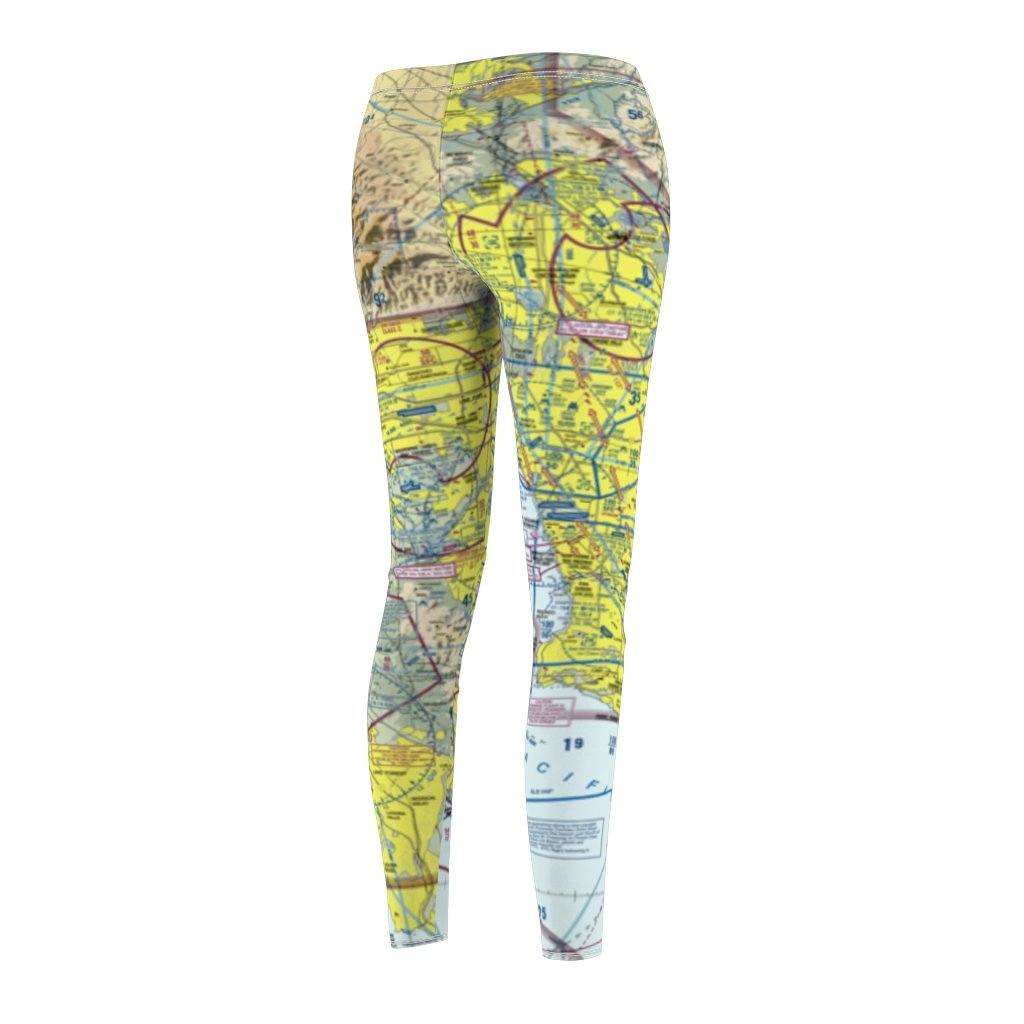 Los Angeles LAX BUR ONT Chart | Women's Casual Leggings All Over Prints for women in aviation