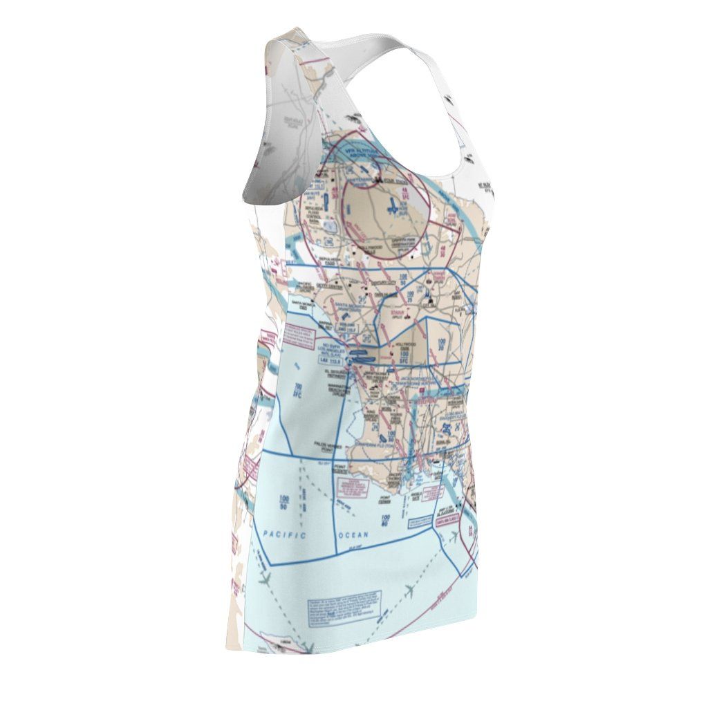 Los Angeles Women's Flyway Chart Racerback Dress All Over Prints for women in aviation