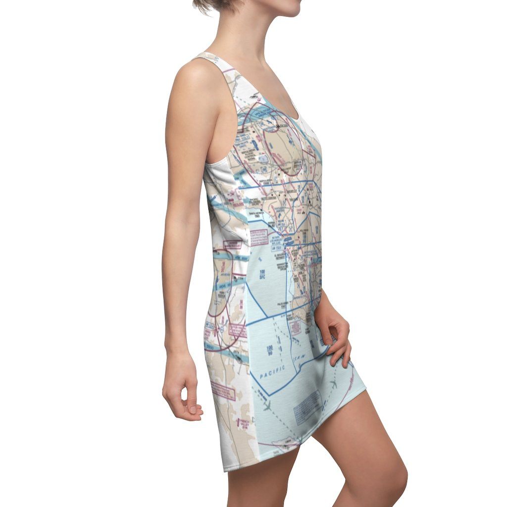 Los Angeles Women's Flyway Chart Racerback Dress All Over Prints for women in aviation