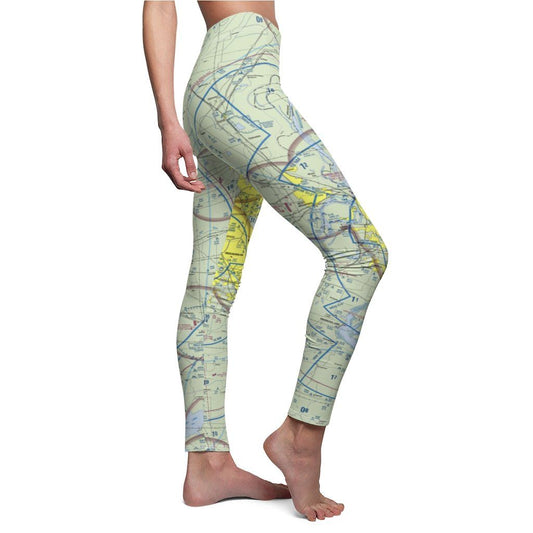 Memphis MEM Chart | Women's Casual Leggings All Over Prints White M for women in aviation