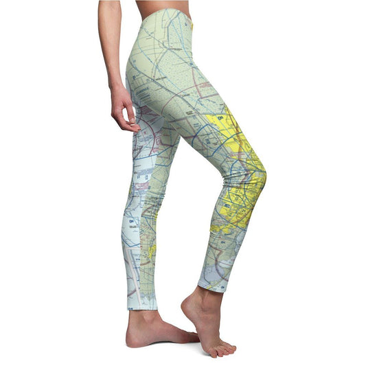 Miami MIA Chart | Women's Casual Leggings All Over Prints White M for women in aviation