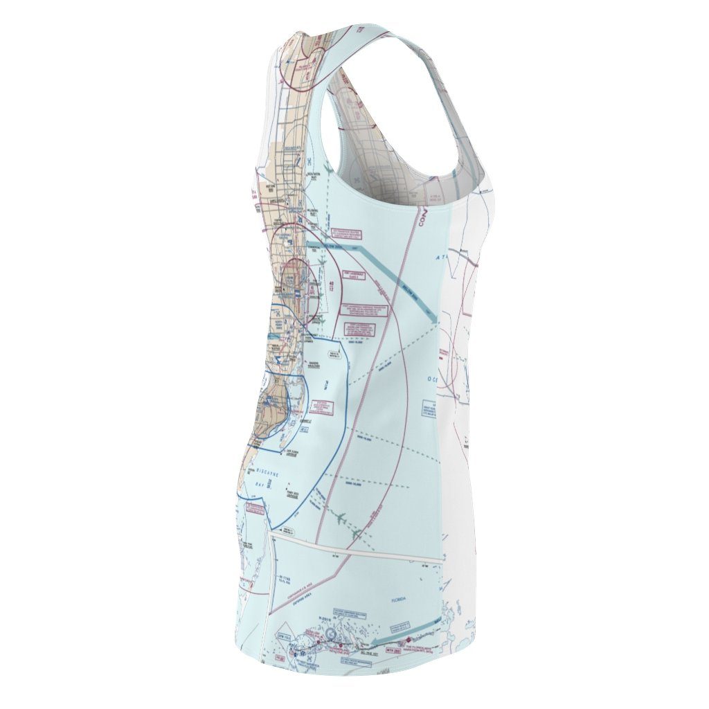 Miami Women's Flyway Chart Racerback Dress All Over Prints for women in aviation