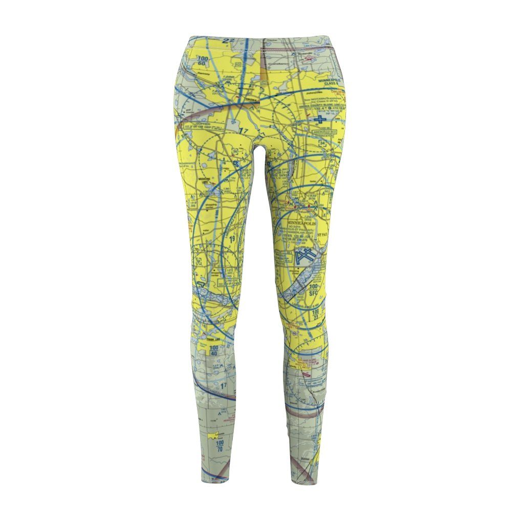 Minneapolis St Paul MSP Chart | Women's Casual Leggings All Over Prints for women in aviation