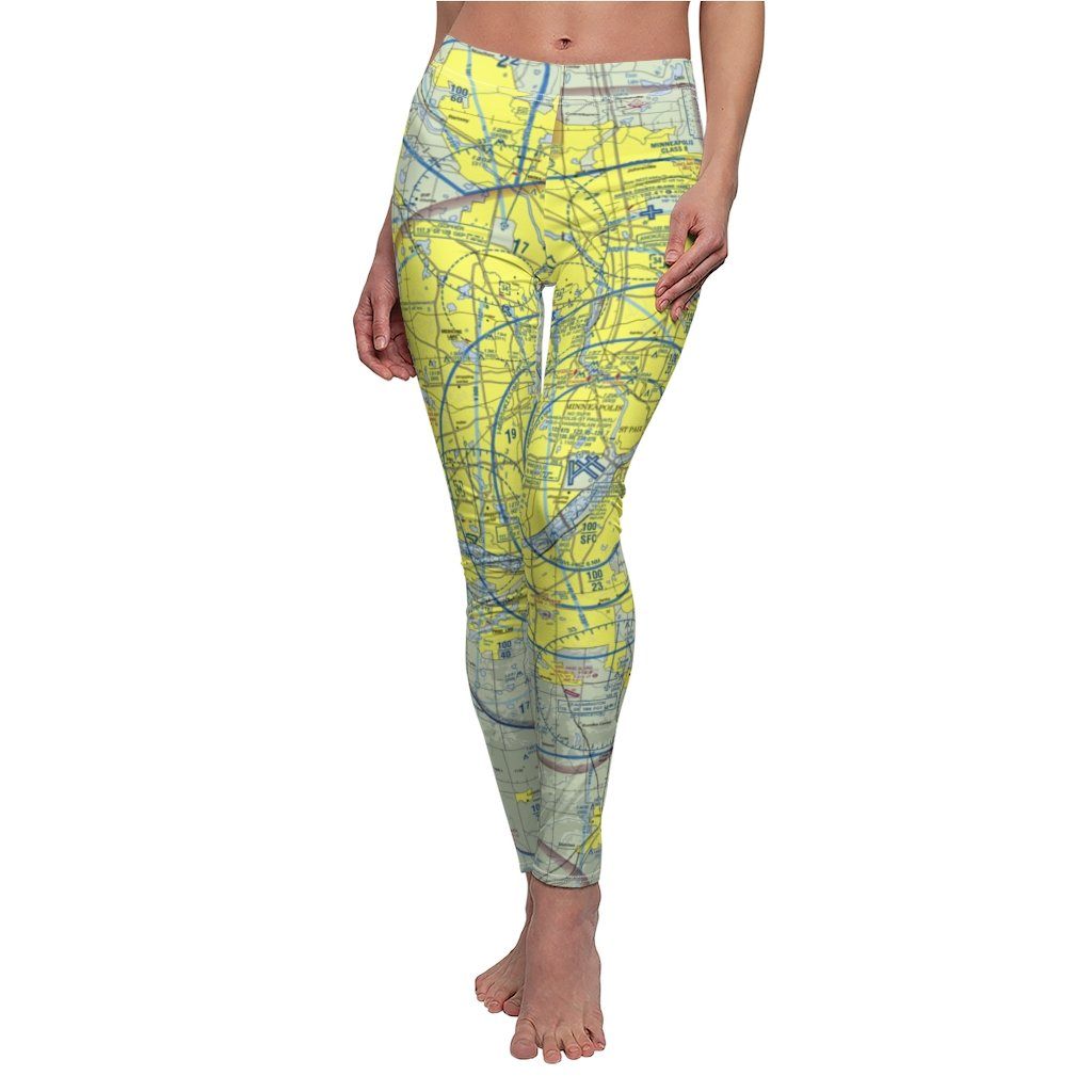 Minneapolis St Paul MSP Chart | Women's Casual Leggings All Over Prints for women in aviation