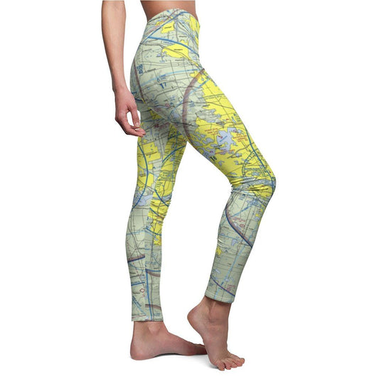 Minneapolis St Paul MSP Chart | Women's Casual Leggings All Over Prints White M for women in aviation