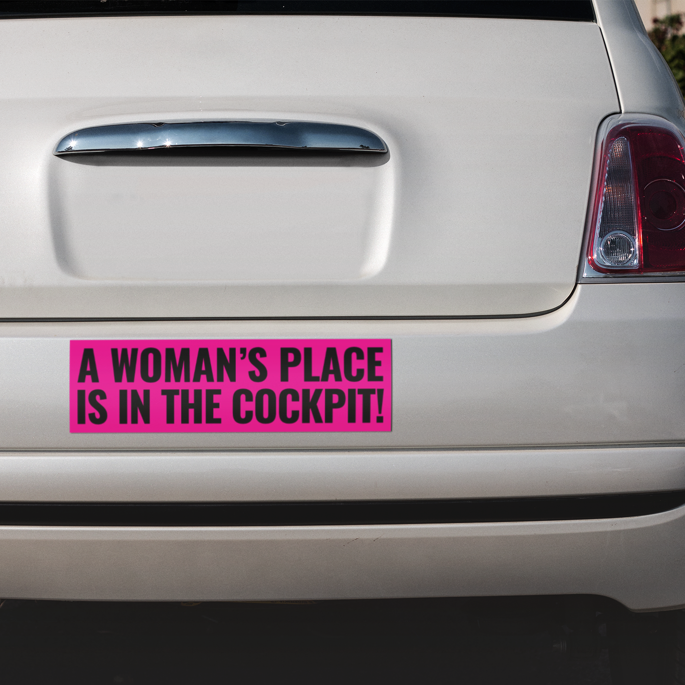 A Woman's Place Is In The Cockpit | Historic Bumper Sticker