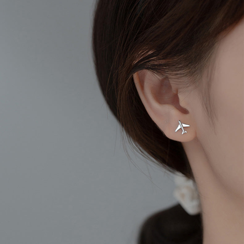 Cloud Plane Asymmetric Stud Earrings