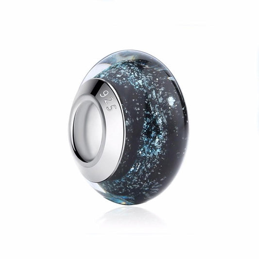 Murano Glass Spacer | Sterling Silver | Charm Charms & Pendants Black for women in aviation