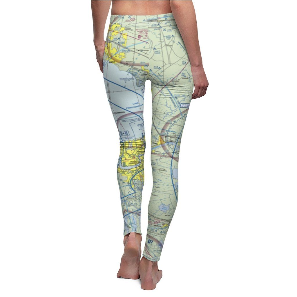 New Orleans MSY Chart | Women's Casual Leggings All Over Prints for women in aviation