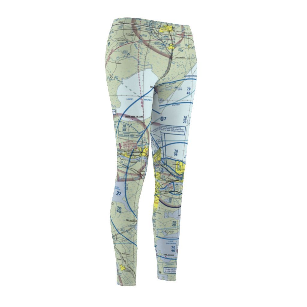 New Orleans MSY Chart | Women's Casual Leggings All Over Prints for women in aviation