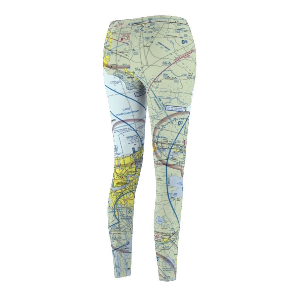 New Orleans MSY Chart | Women's Casual Leggings All Over Prints for women in aviation