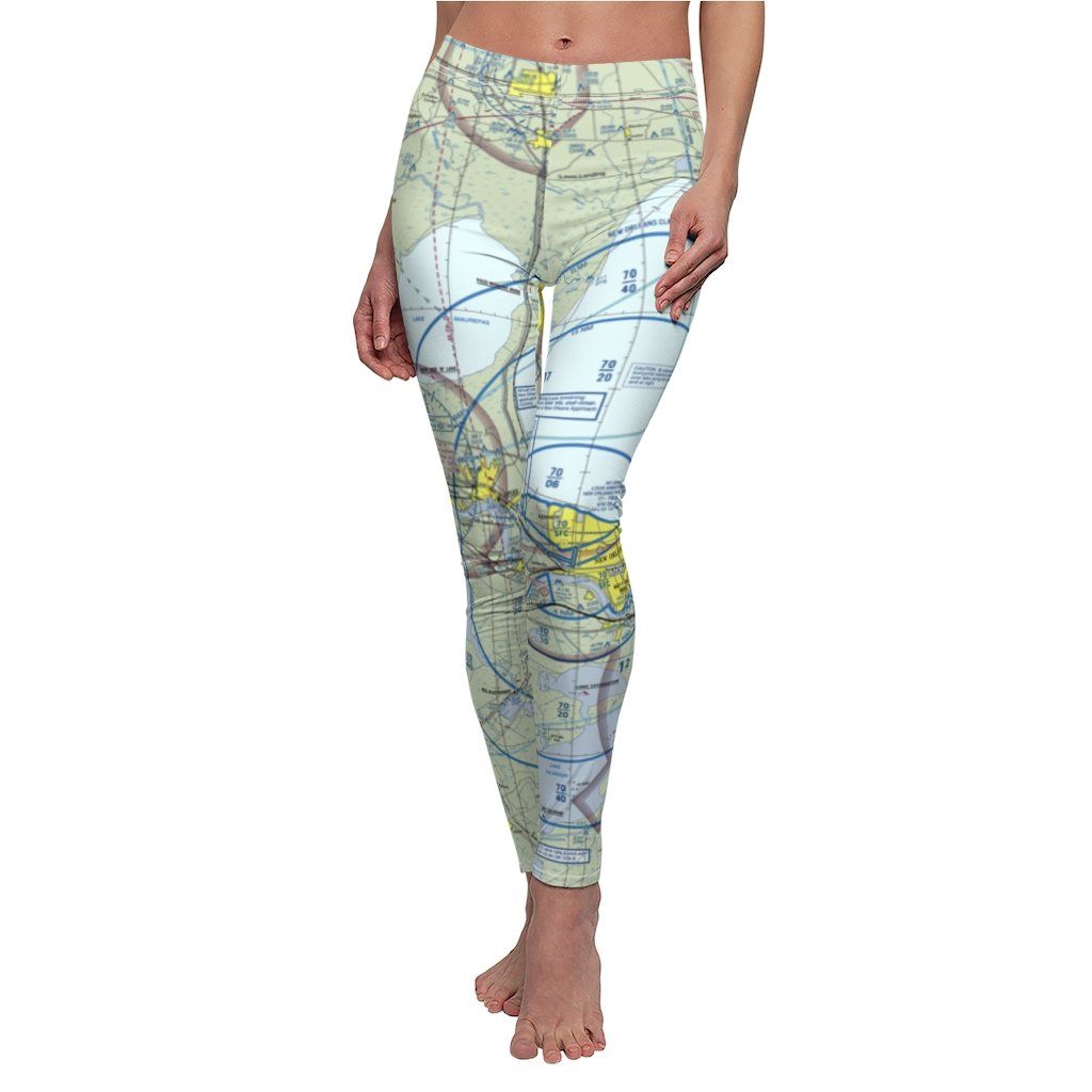 New Orleans MSY Chart | Women's Casual Leggings All Over Prints for women in aviation