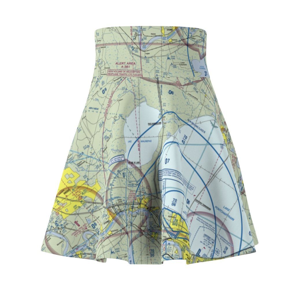 New Orleans Terminal Chart | Women's Skirt All Over Prints for women in aviation