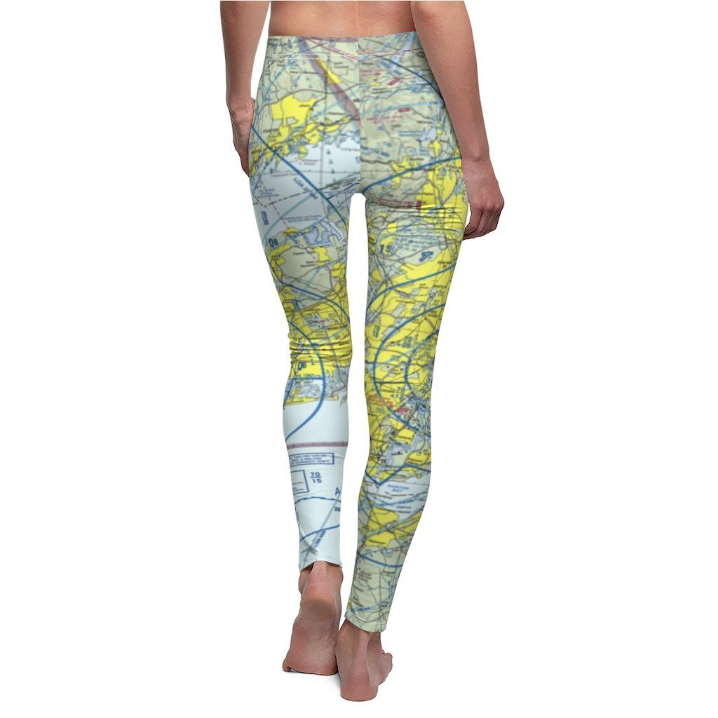 New York LGA JFK EWR Chart | Women's Casual Leggings All Over Prints for women in aviation