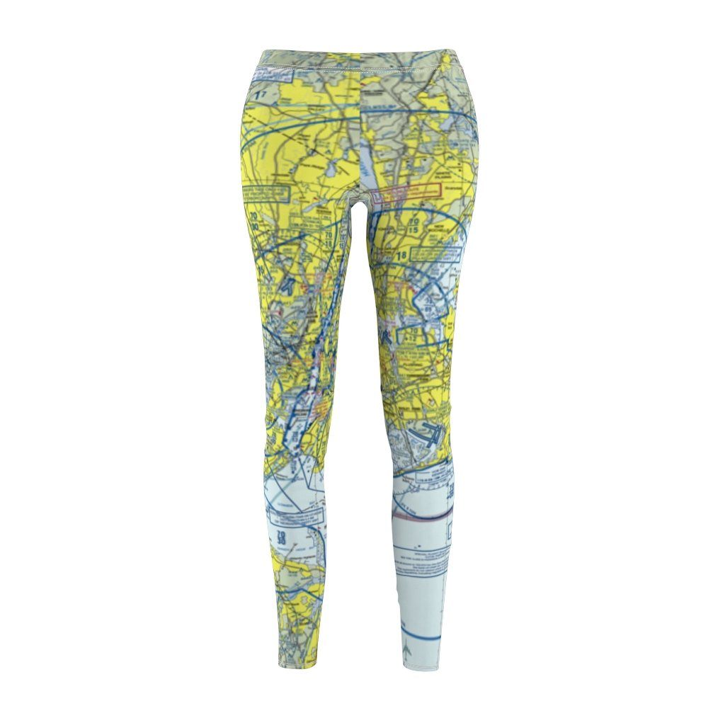 New York LGA JFK EWR Chart | Women's Casual Leggings All Over Prints for women in aviation