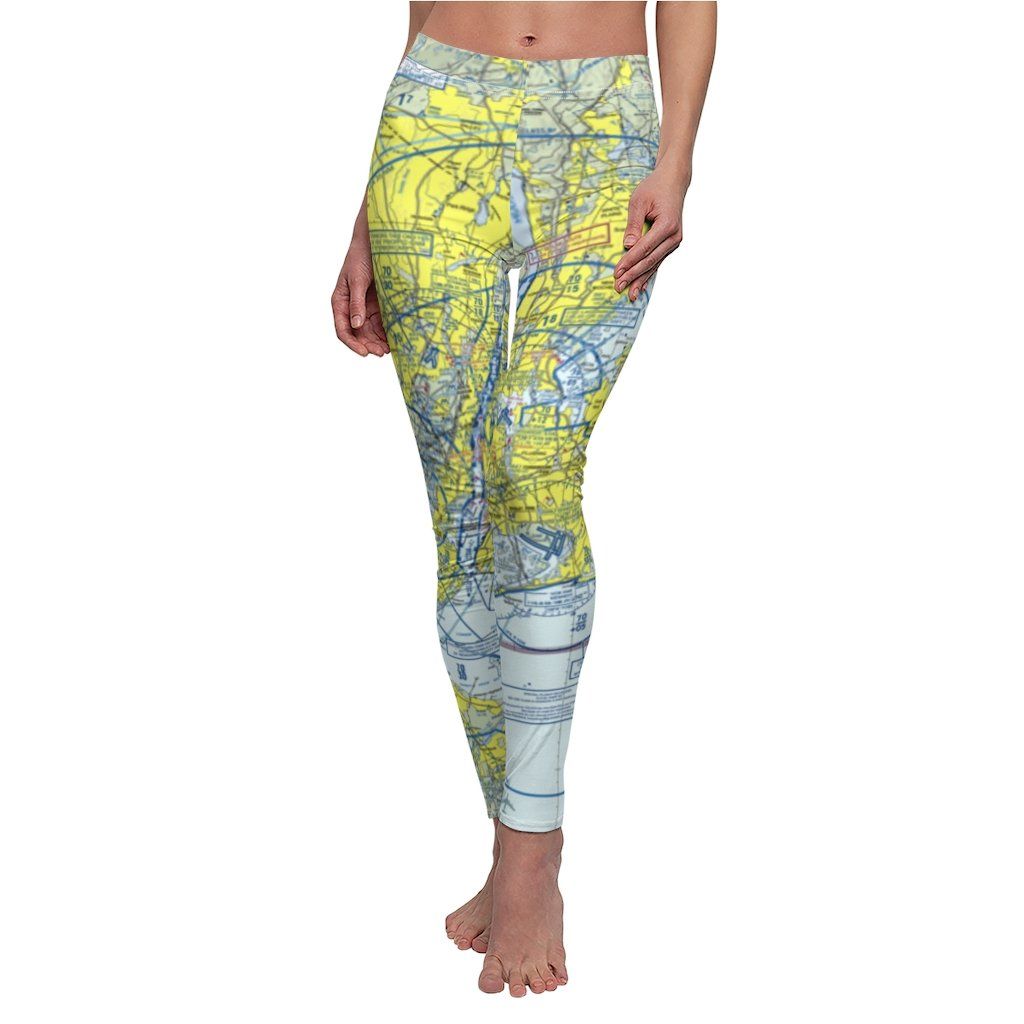 New York LGA JFK EWR Chart | Women's Casual Leggings All Over Prints for women in aviation