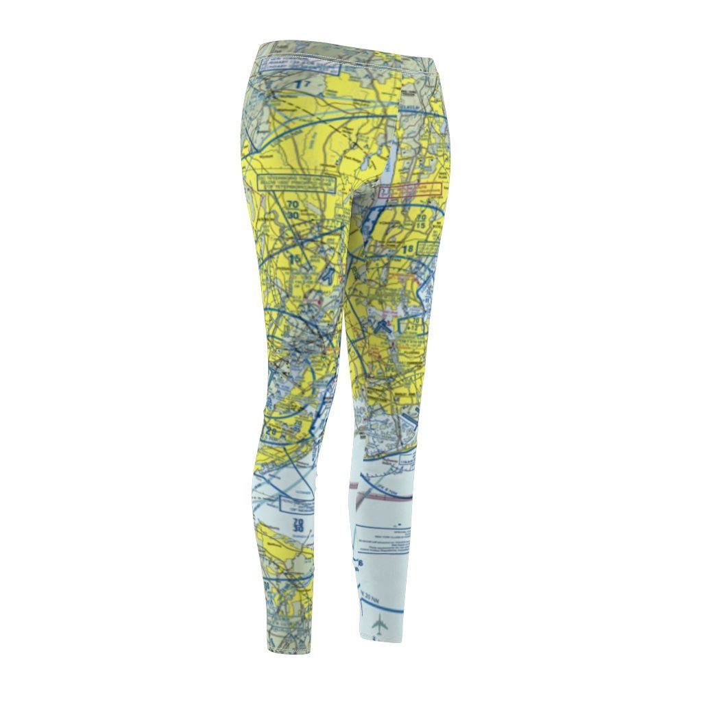 New York LGA JFK EWR Chart | Women's Casual Leggings All Over Prints for women in aviation