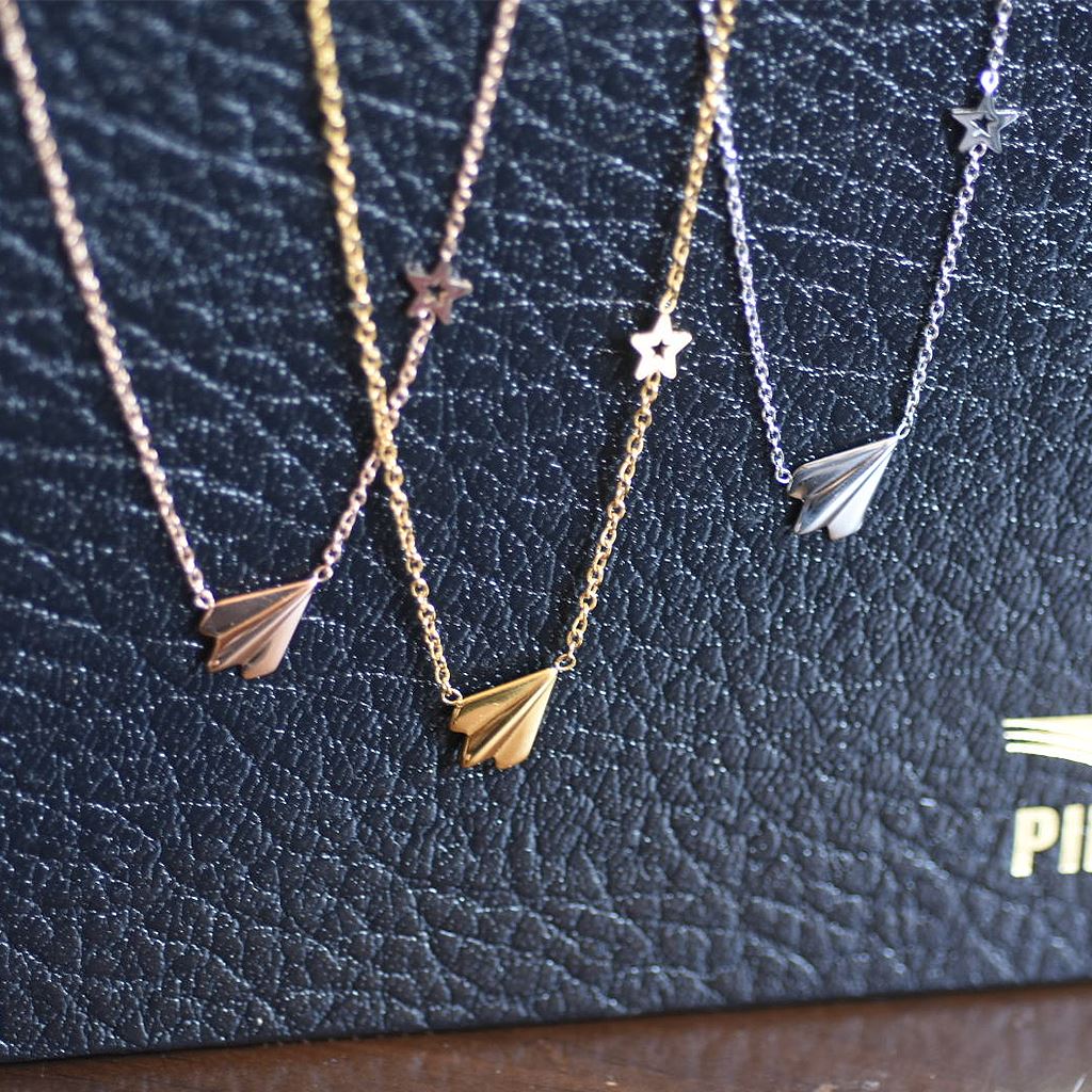 Paper Airplane Chasing a Star | Aviation Necklace Necklace for women in aviation