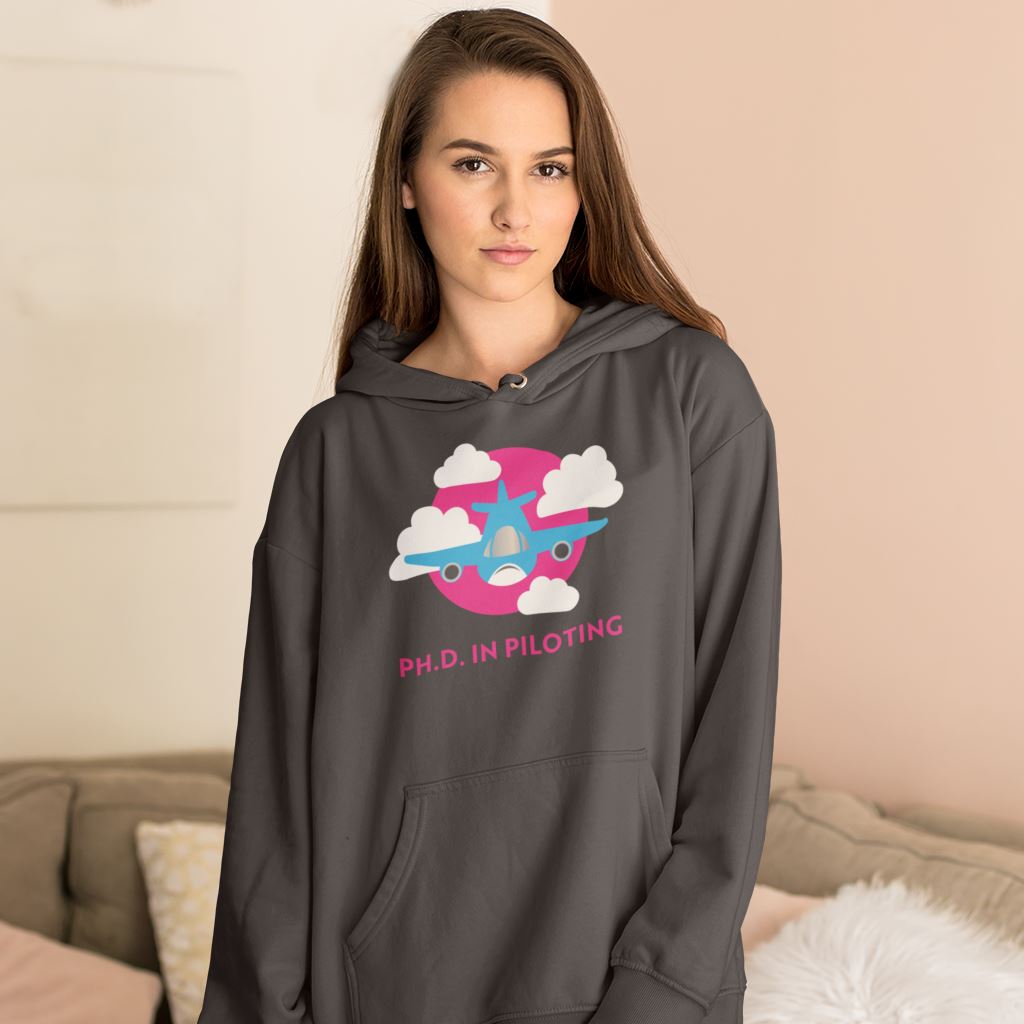Ph.D. in Piloting - Airplane | ATP | 50/50 Unisex Hooded Sweatshirt Hoodie for women in aviation
