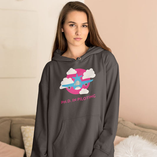 Ph.D. in Piloting - Airplane | ATP | 50/50 Unisex Hooded Sweatshirt Hoodie for women in aviation