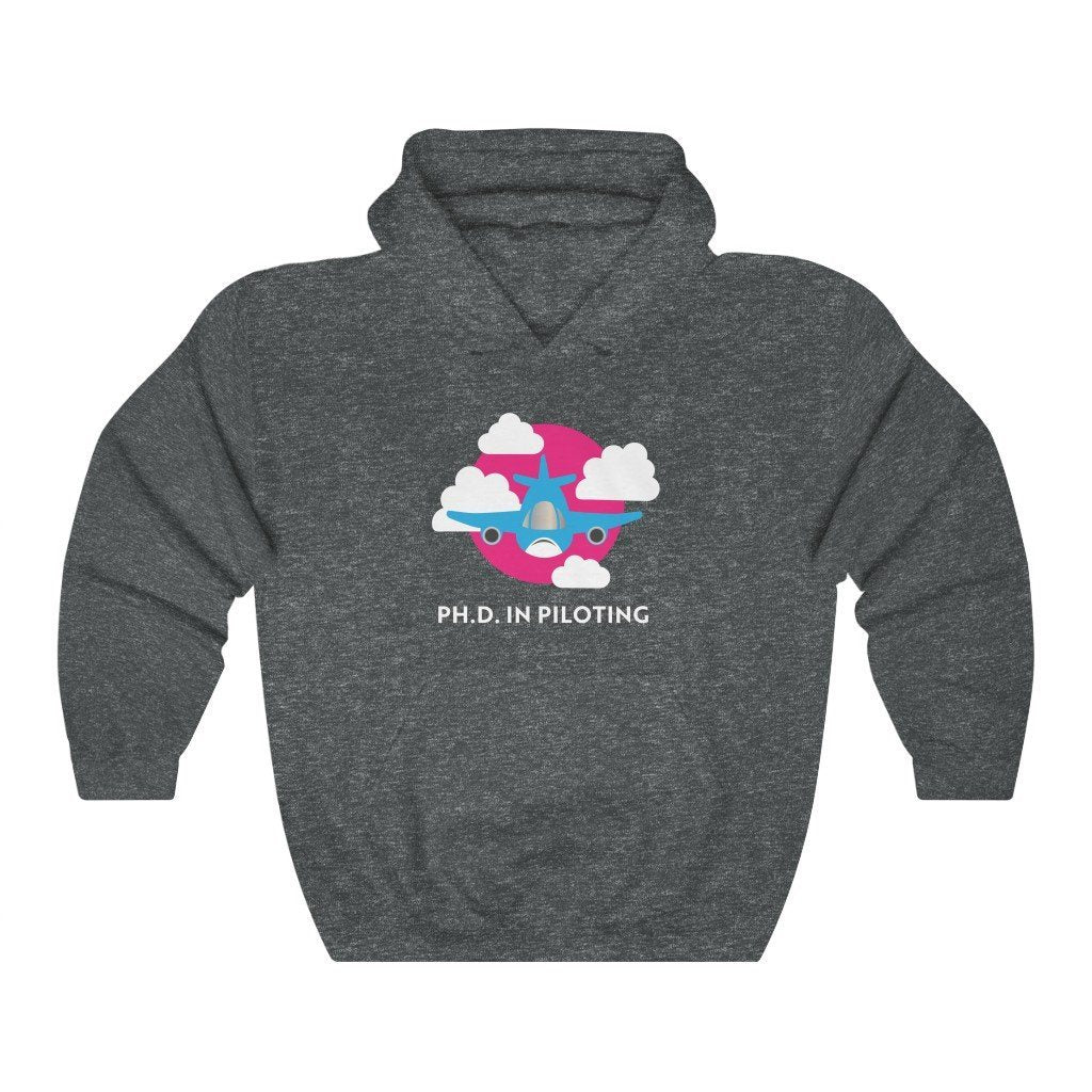 Ph.D. in Piloting - Airplane | ATP | 50/50 Unisex Hooded Sweatshirt Hoodie Dark Heather S for women in aviation