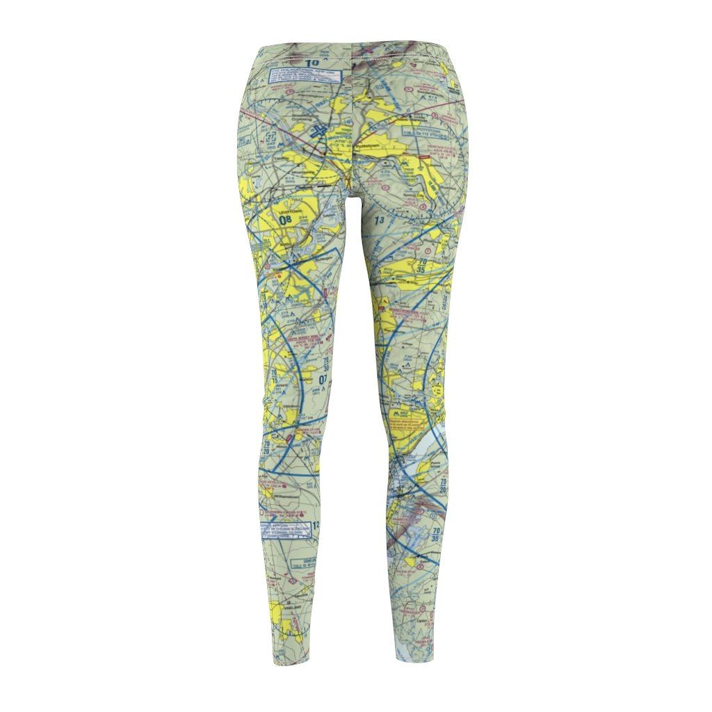 Philadelphia PHL Chart | Women's Casual Leggings All Over Prints for women in aviation