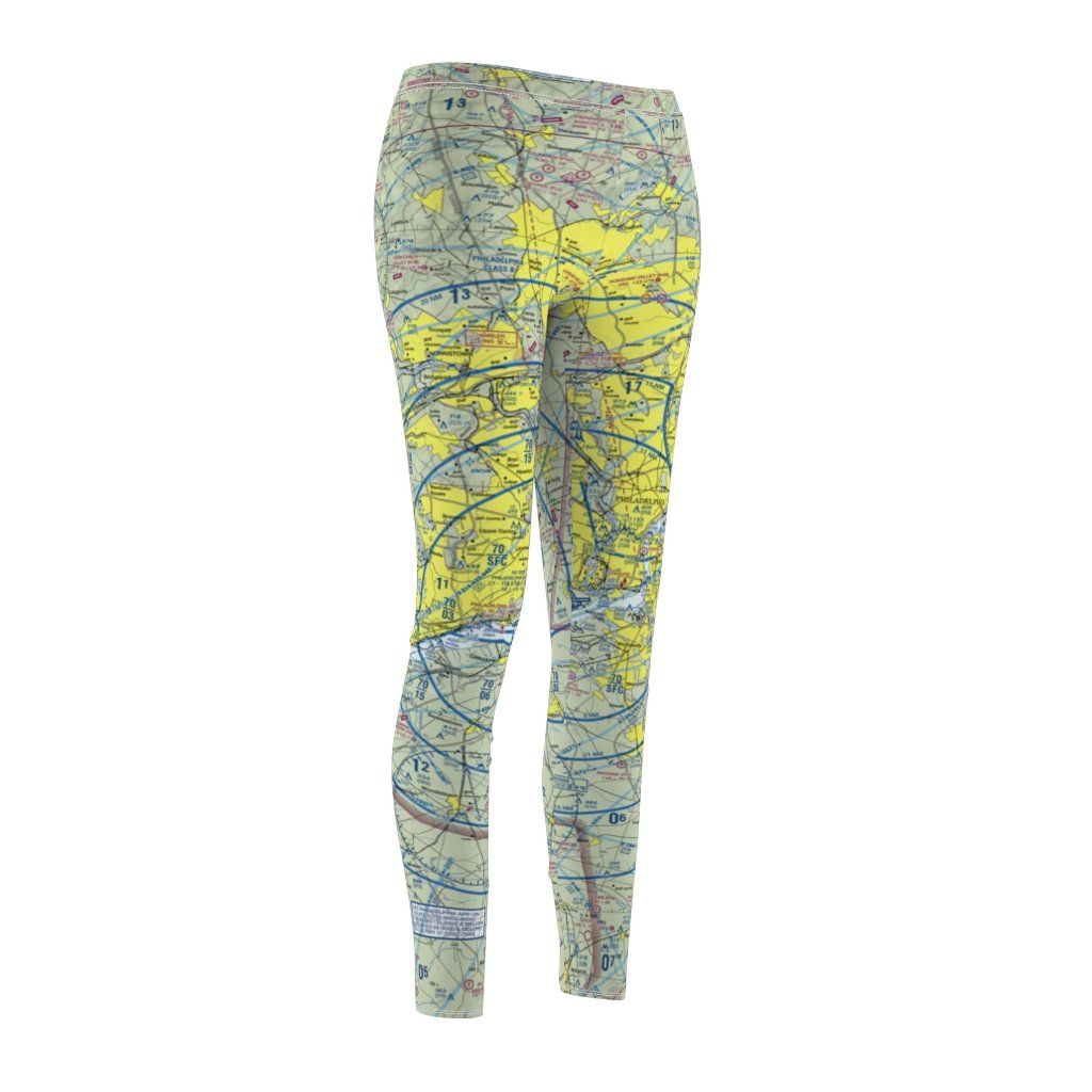 Philadelphia PHL Chart | Women's Casual Leggings All Over Prints for women in aviation