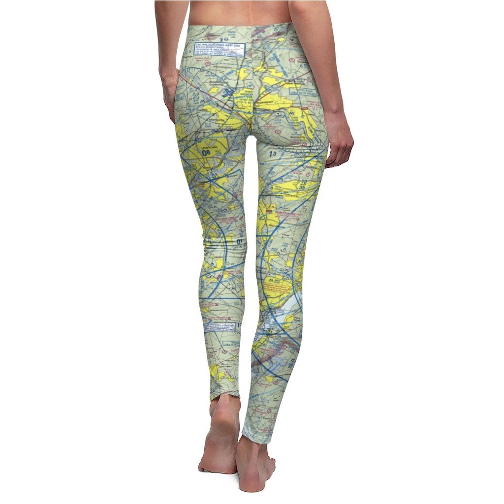 Philadelphia PHL Chart | Women's Casual Leggings All Over Prints for women in aviation
