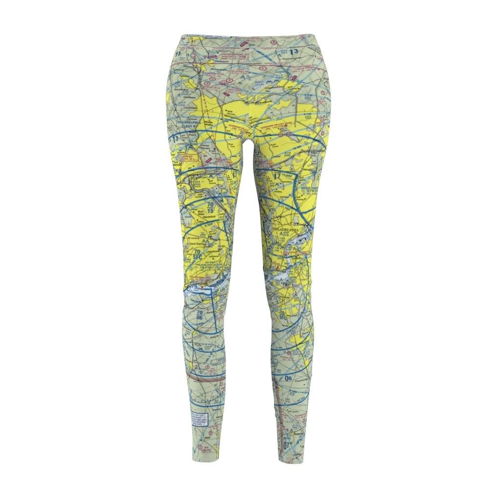 Philadelphia PHL Chart | Women's Casual Leggings All Over Prints for women in aviation