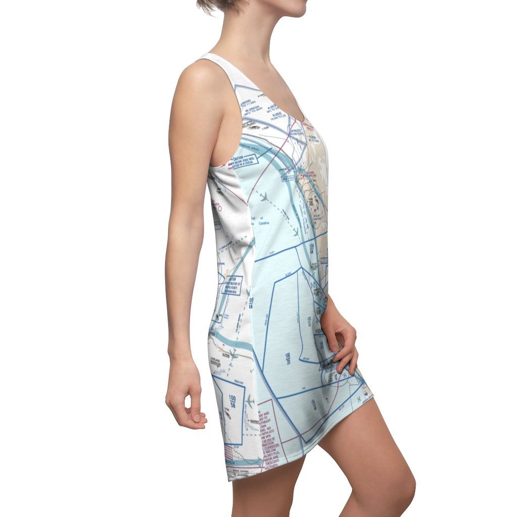 San Diego Women's Flyway Chart Racerback Dress All Over Prints for women in aviation
