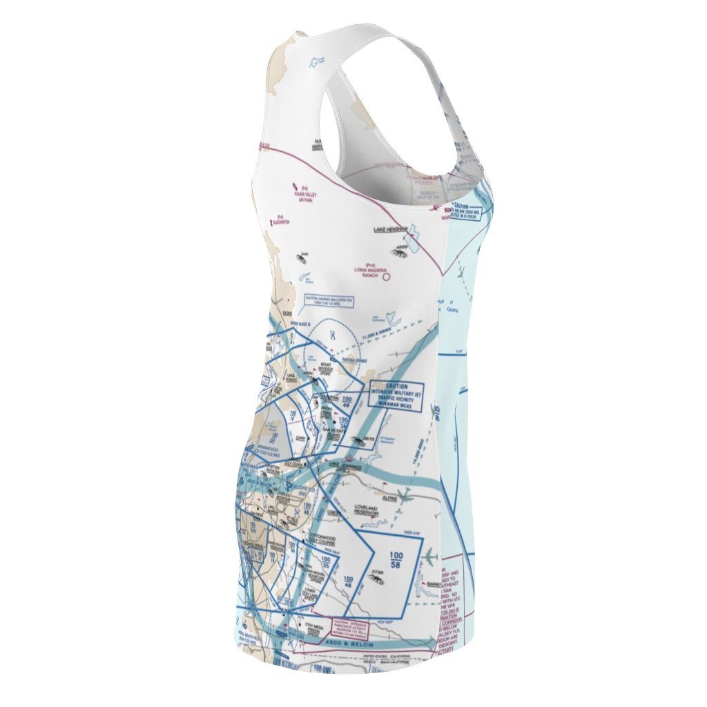 San Diego Women's Flyway Chart Racerback Dress All Over Prints for women in aviation