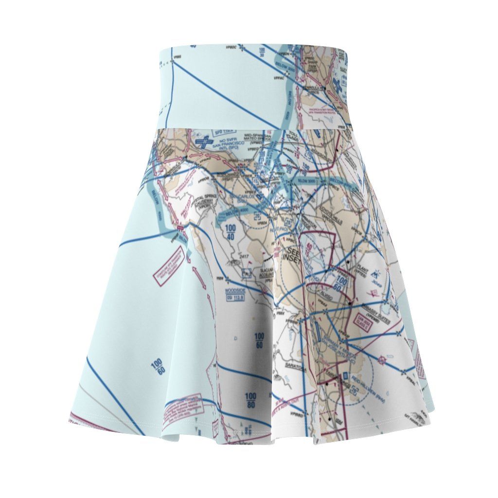 San Francisco Flyway Chart | Women's Skirt All Over Prints for women in aviation